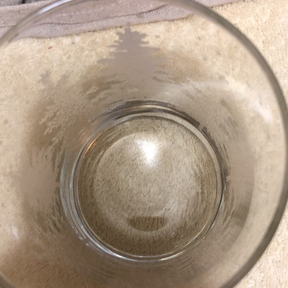 Vintage White Tree Etched Glass/Candle Holder 4x3.25” - Picture 5 of 7